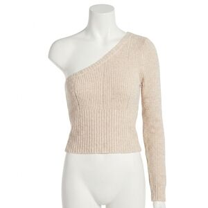 NEW STEVE MADDEN courtney one shoulder sweater in oatmeal